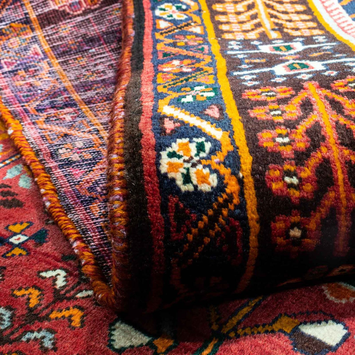 Persisk tæppe - Nomadisk - 278 x 165 cm - mørkerød