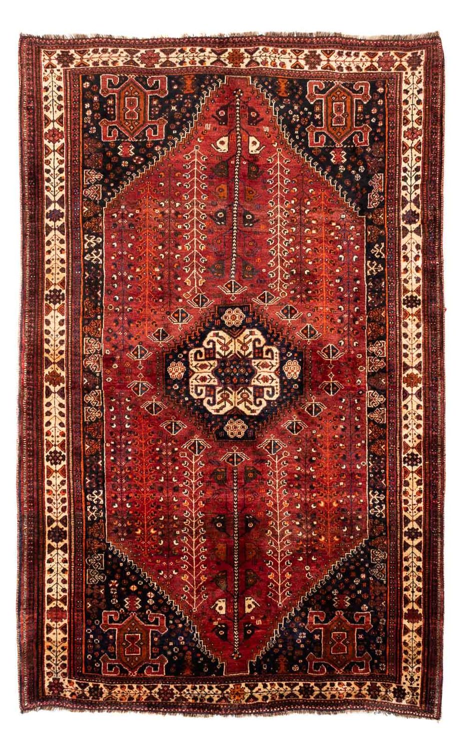 Persisk tæppe - Nomadisk - 258 x 163 cm - mørkerød
