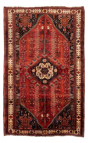 Persisk tæppe - Nomadisk - 258 x 163 cm - mørkerød