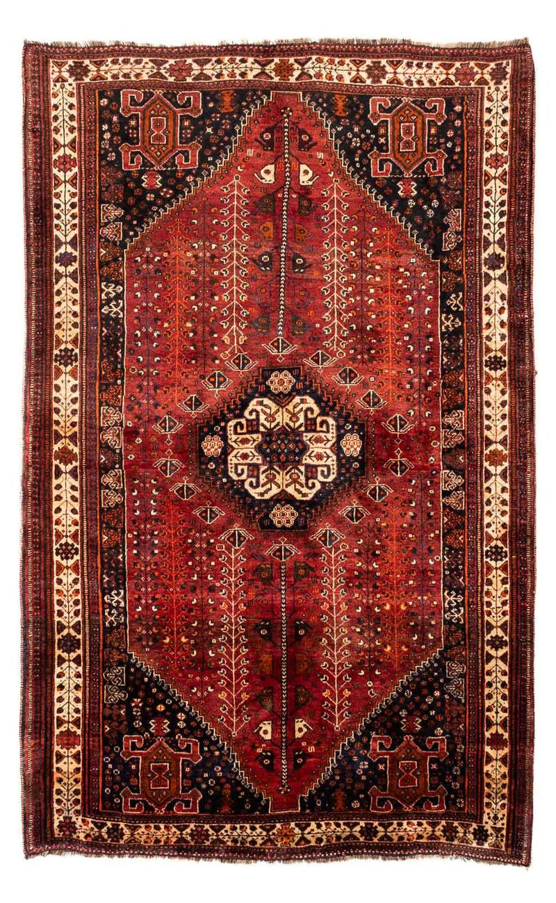 Persisk tæppe - Nomadisk - 258 x 163 cm - mørkerød