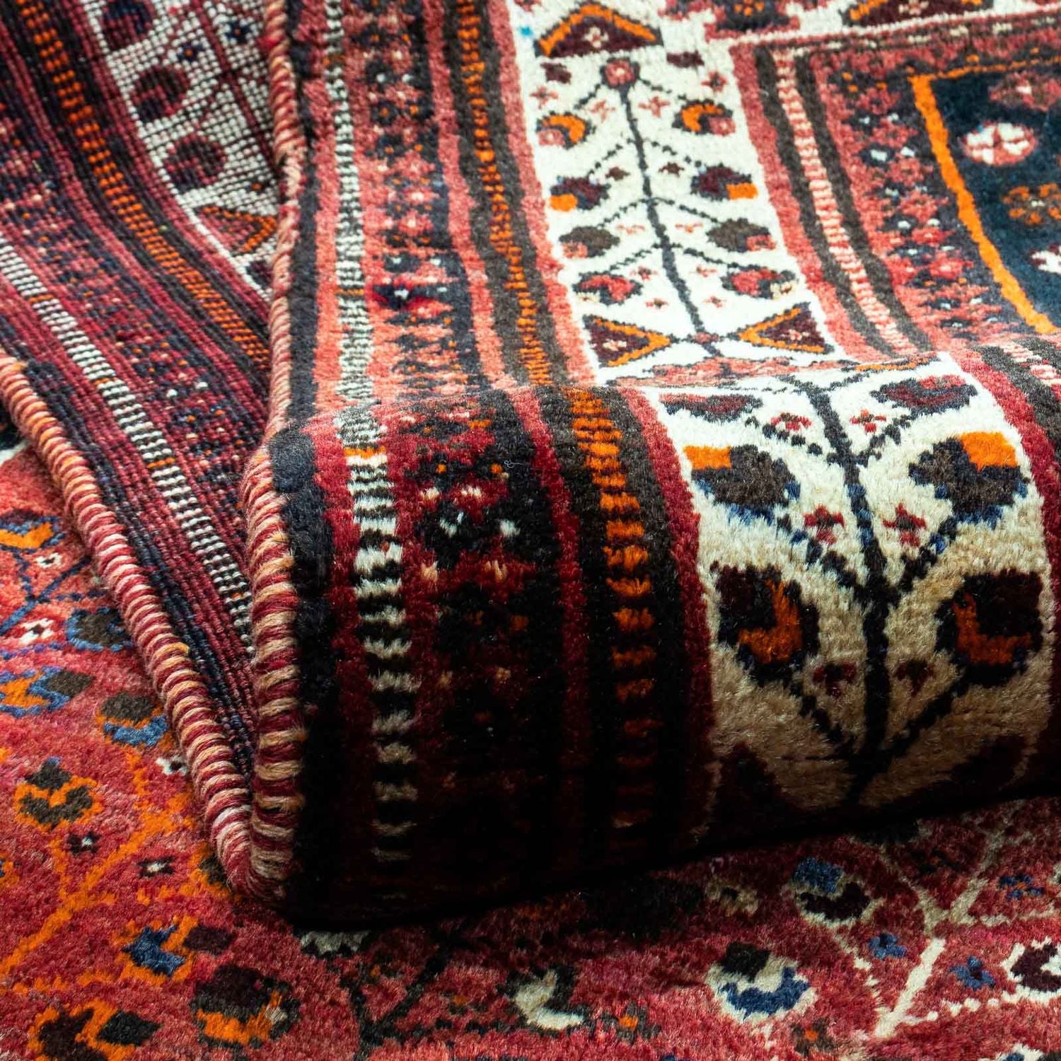 Persisk tæppe - Nomadisk - 258 x 163 cm - mørkerød