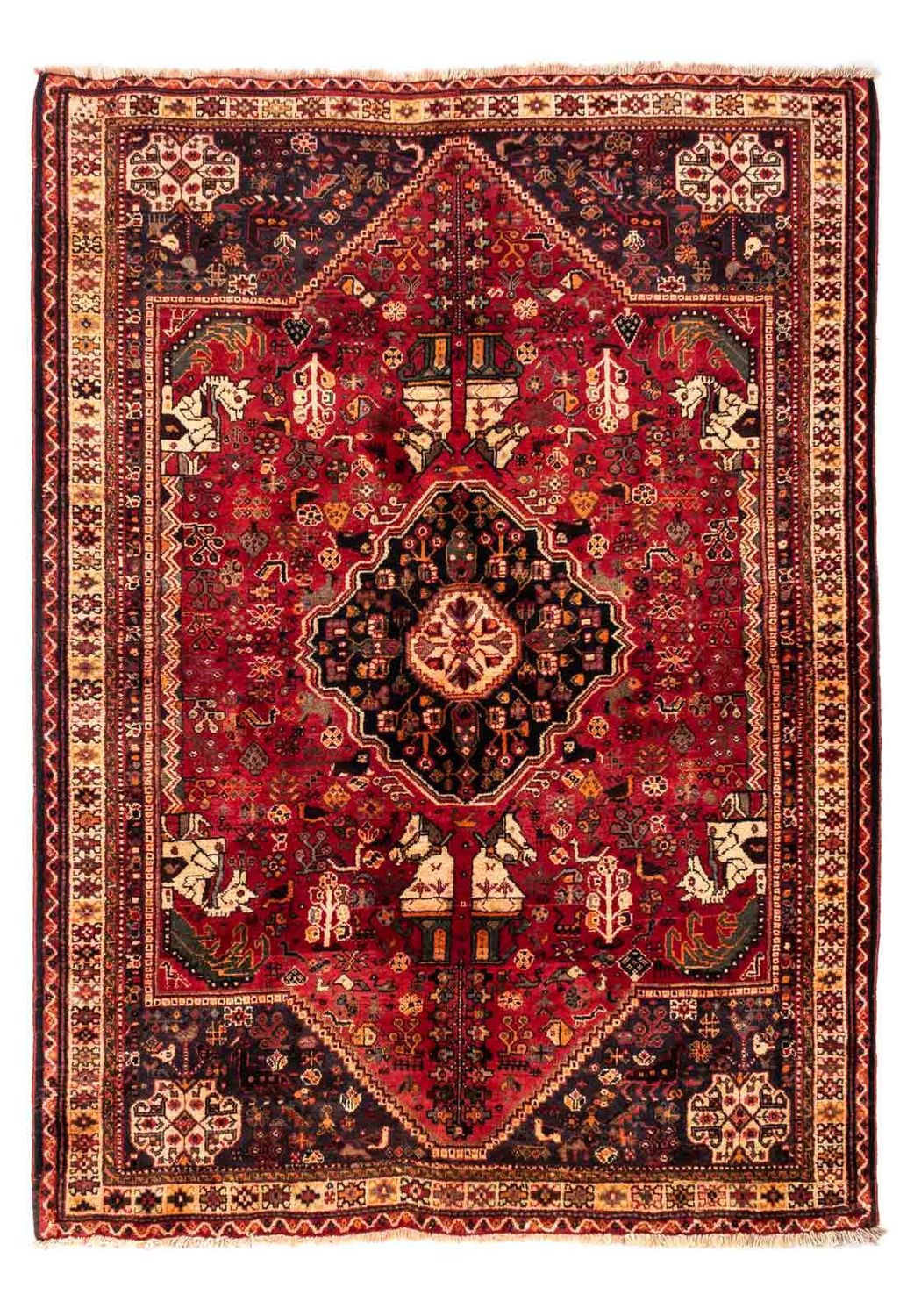 Persisk tæppe - Nomadisk - 237 x 175 cm - mørkerød