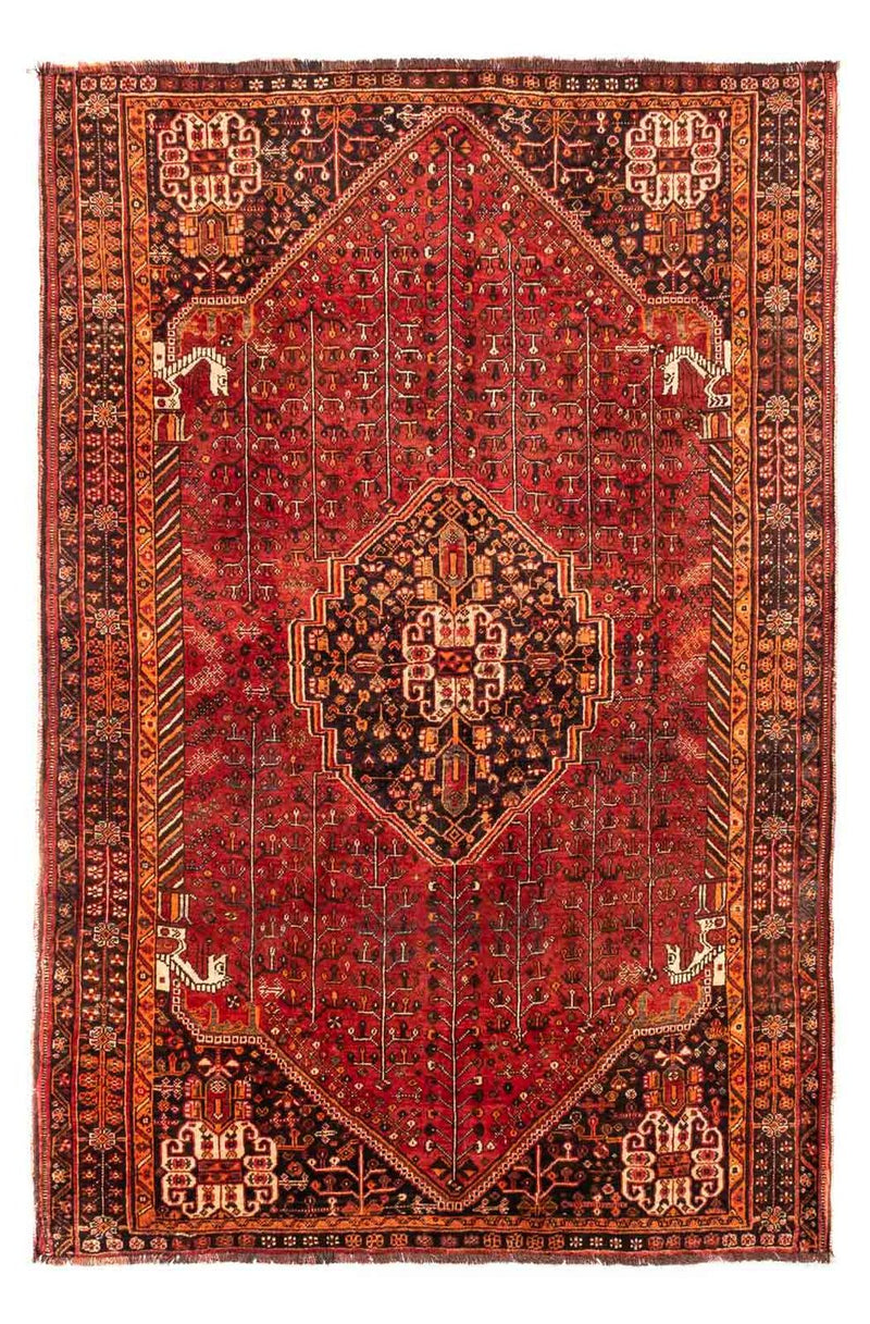 Persisk tæppe - Nomadisk - 240 x 158 cm - mørkerød