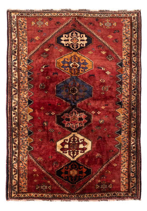 Persisk tæppe - Nomadisk - 238 x 174 cm - mørkerød