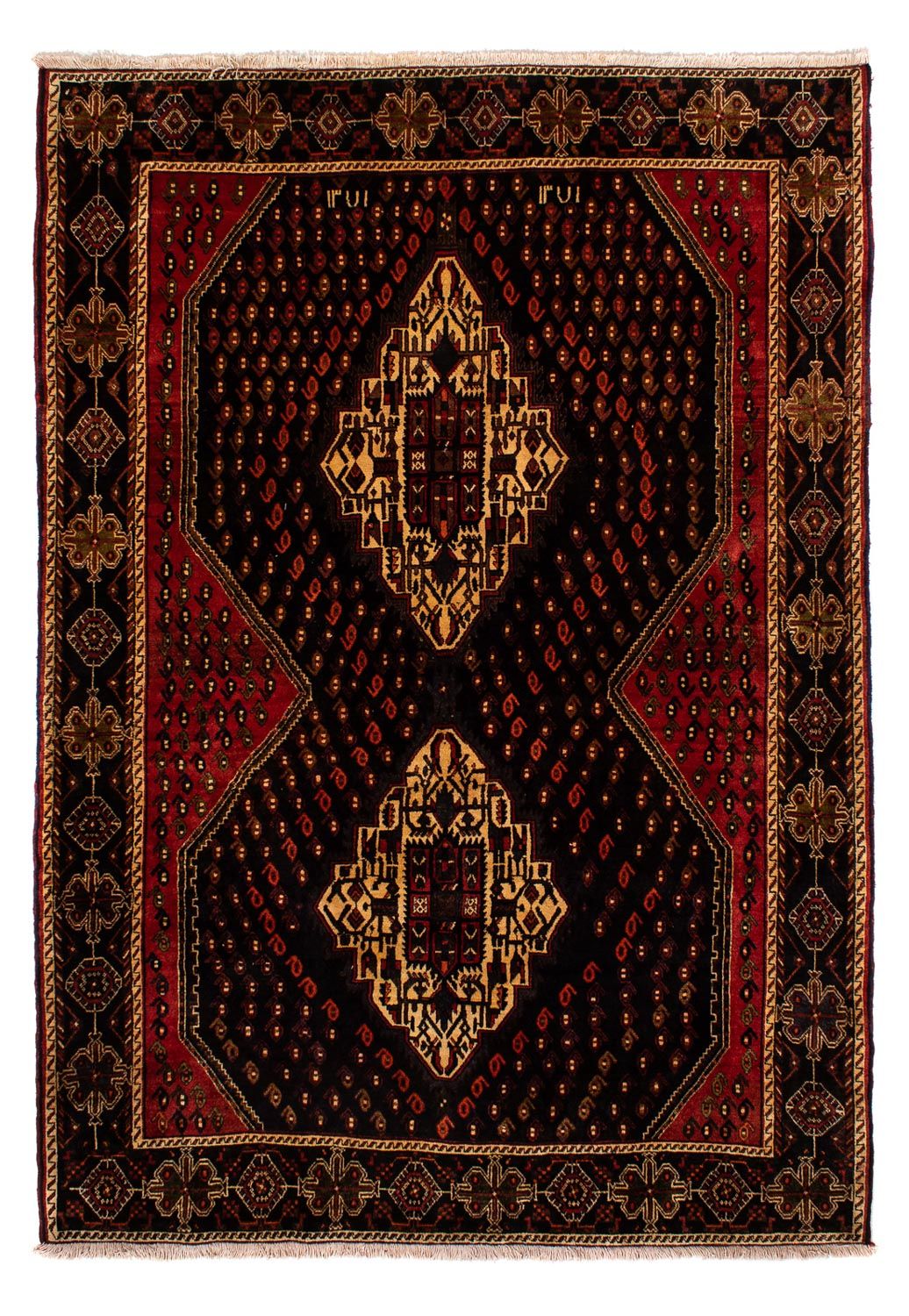 Persisk tæppe - Nomadisk - 307 x 210 cm - mørkeblå