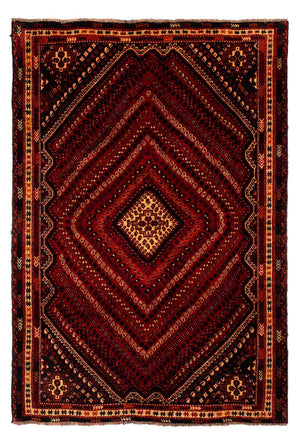 Persisk tæppe - Nomadisk - 277 x 193 cm - mørkerød