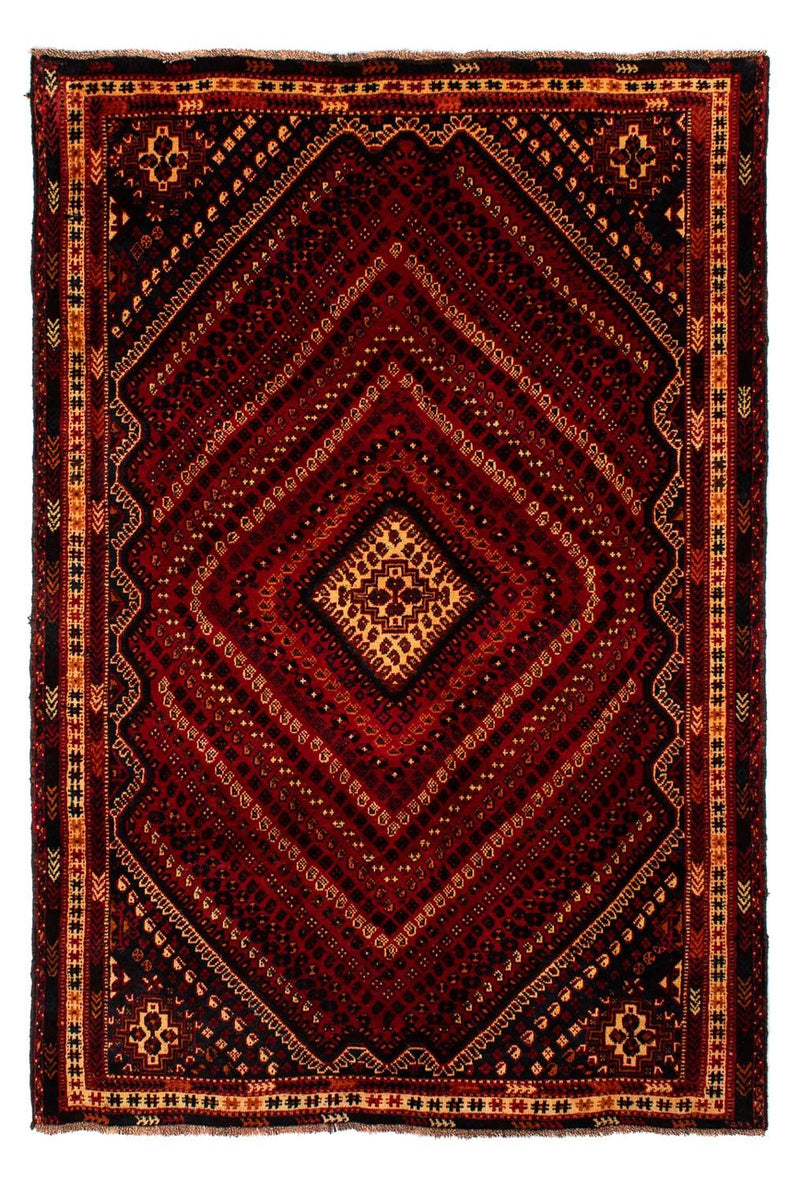 Persisk tæppe - Nomadisk - 277 x 193 cm - mørkerød