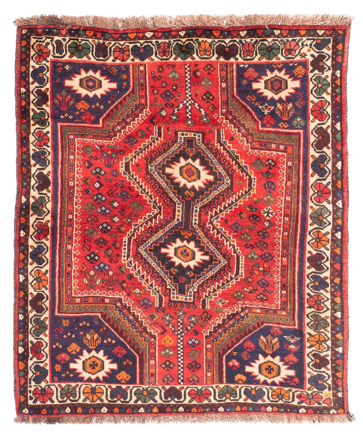 Persisk tæppe - Nomadisk - 150 x 118 cm - mørkerød