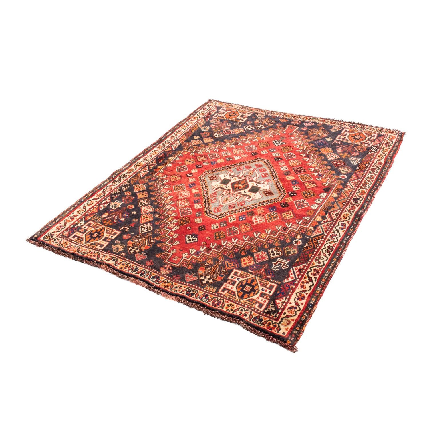 Persisk tæppe - Nomadisk - 150 x 120 cm - mørkerød