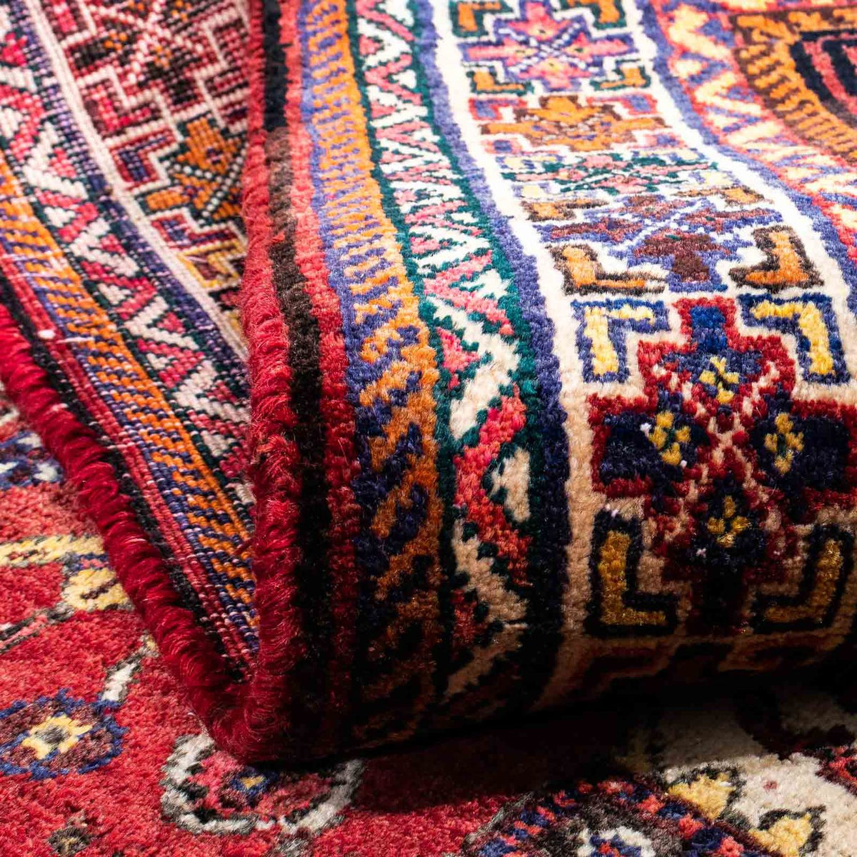 Persisk tæppe - Nomadisk - 250 x 153 cm - mørkerød