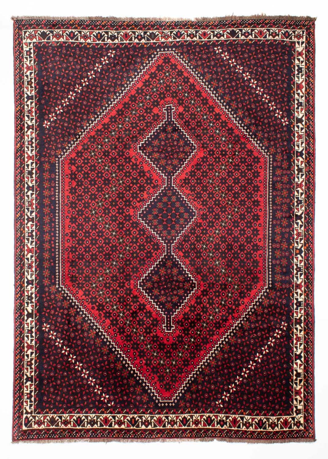 Persisk tæppe - Nomadisk - 295 x 200 cm - mørkerød