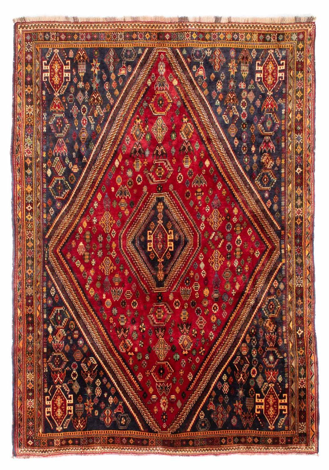 Persisk tæppe - Nomadisk - 272 x 190 cm - mørkerød