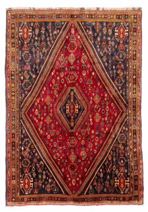 Persisk tæppe - Nomadisk - 272 x 190 cm - mørkerød