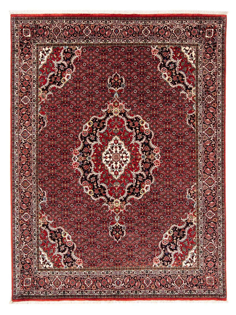 Persisk tæppe - Bijar - 229 x 172 cm - mørkerød