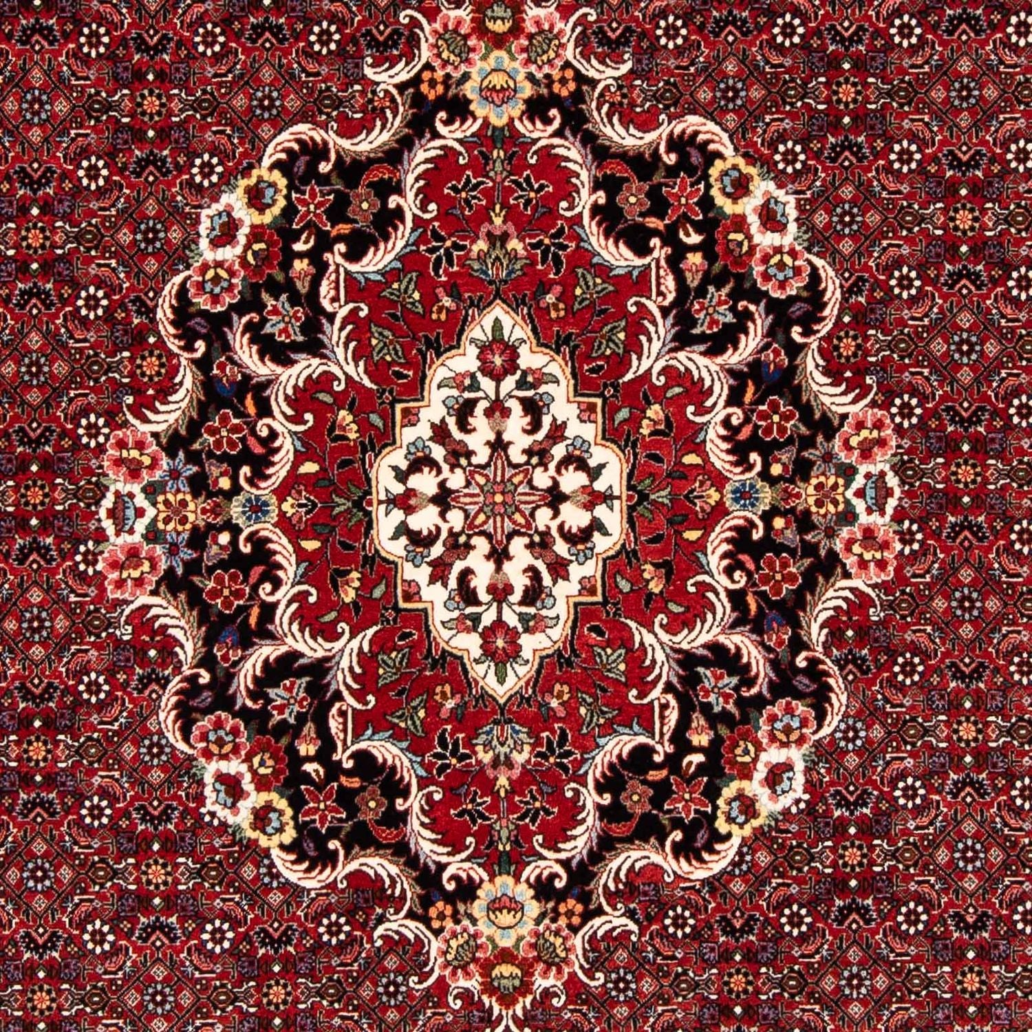 Persisk tæppe - Bijar - 229 x 172 cm - mørkerød