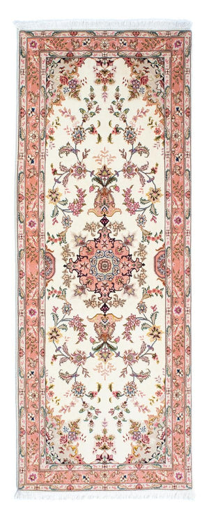Løber Persisk tæppe - Tabriz - Royal - 215 x 81 cm - beige
