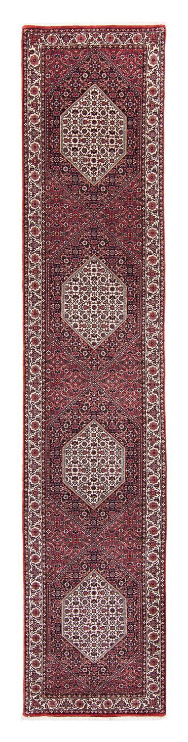 Løber Persisk tæppe - Bijar - 415 x 78 cm - mørkerød