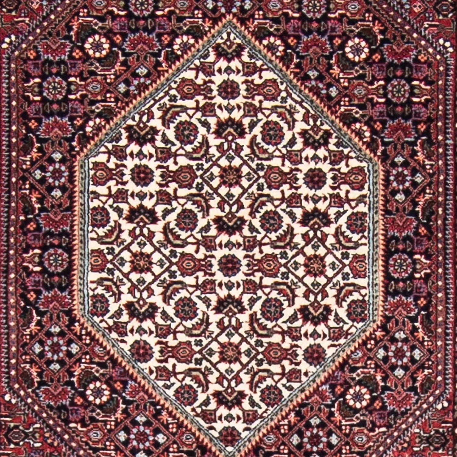 Løber Persisk tæppe - Bijar - 415 x 78 cm - mørkerød