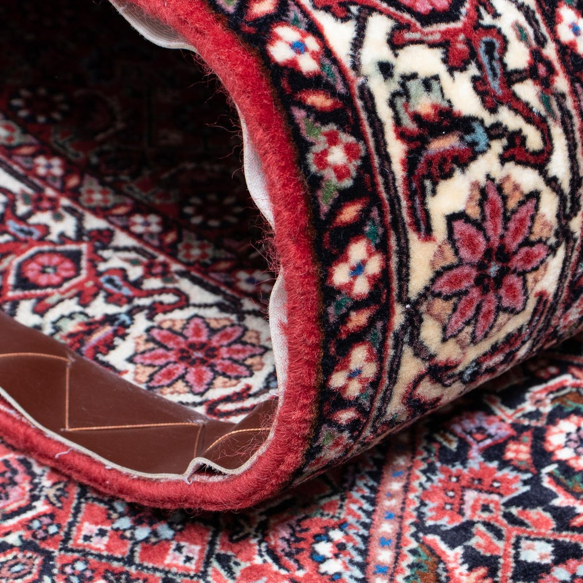 Løber Persisk tæppe - Bijar - 415 x 78 cm - mørkerød