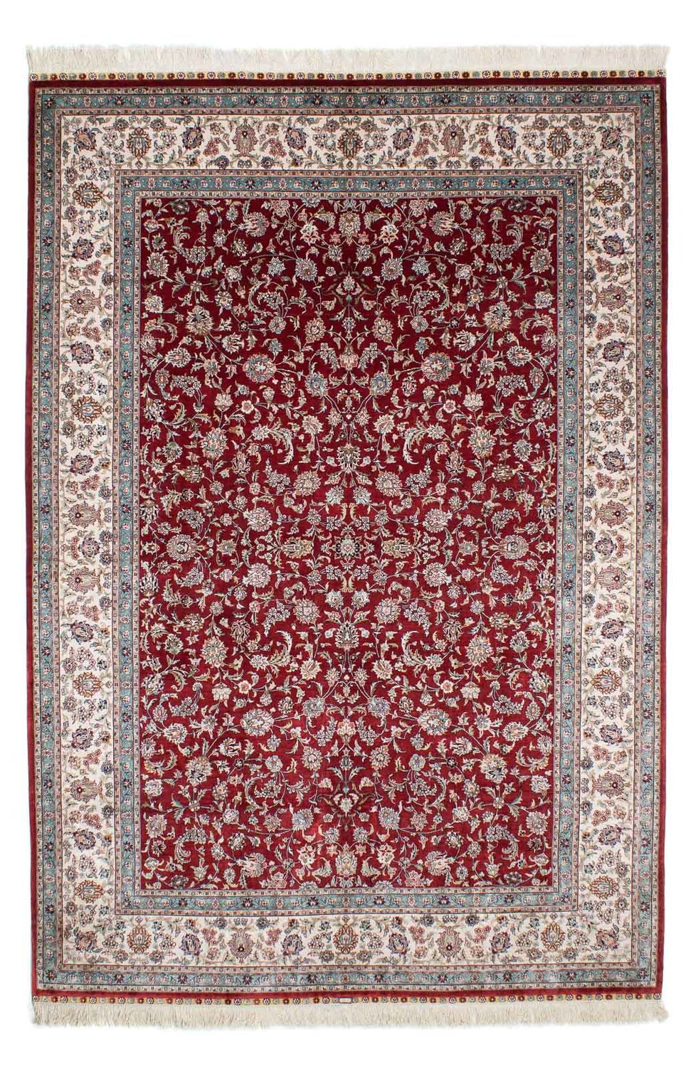 Orientalsk tæppe - Hereke - 246 x 170 cm - mørkerød