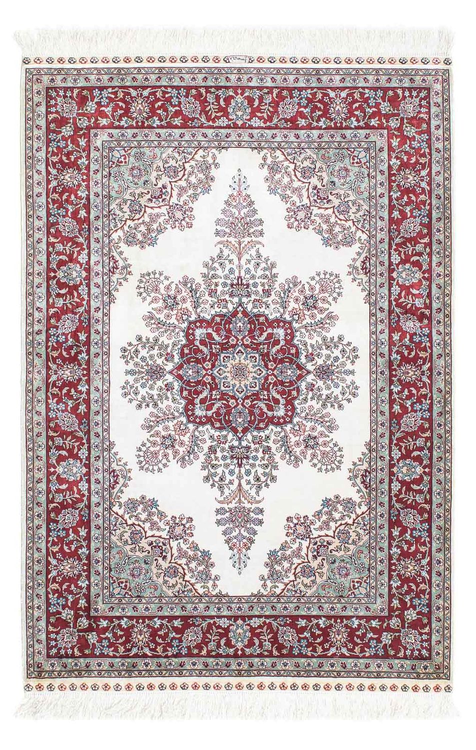 Orientalsk tæppe - Hereke - 137 x 91 cm - mørkerød