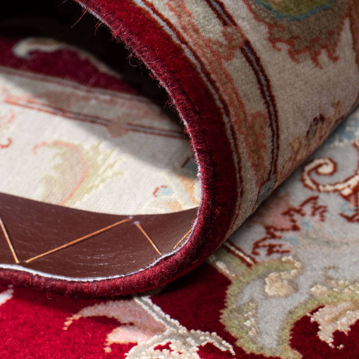 Løber Persisk tæppe - Tabriz - 206 x 78 cm - mørkerød