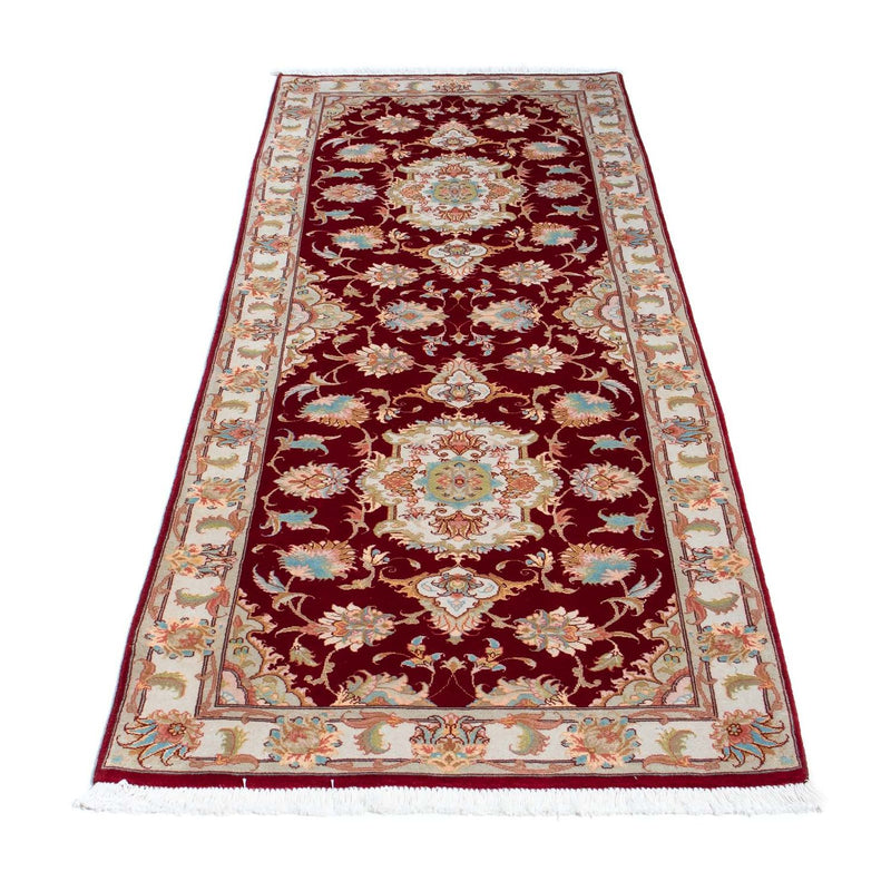 Løber Persisk tæppe - Tabriz - 206 x 78 cm - mørkerød