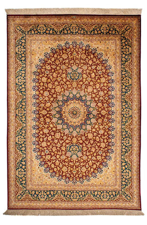 Silketæppe - China Silk - 198 x 137 cm - flerfarvet
