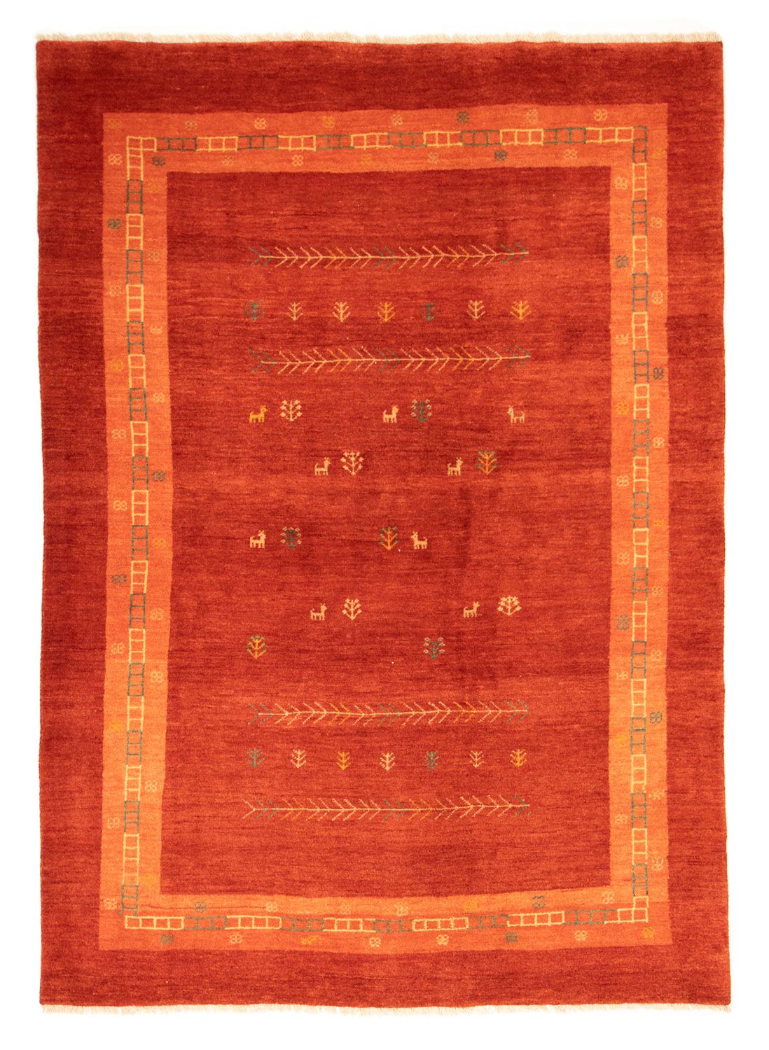 Gabbeh Tæppe - Loribaft Persisk - 233 x 173 cm - rød