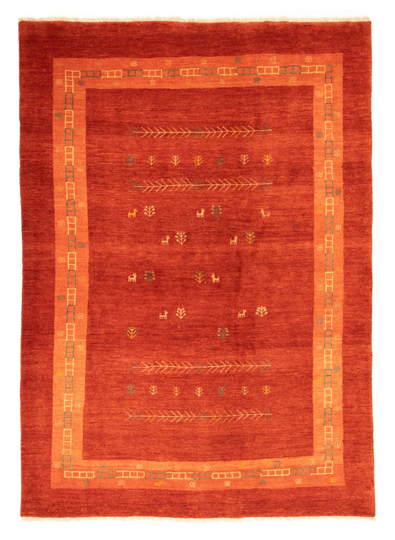 Gabbeh Tæppe - Loribaft Persisk - 233 x 173 cm - rød
