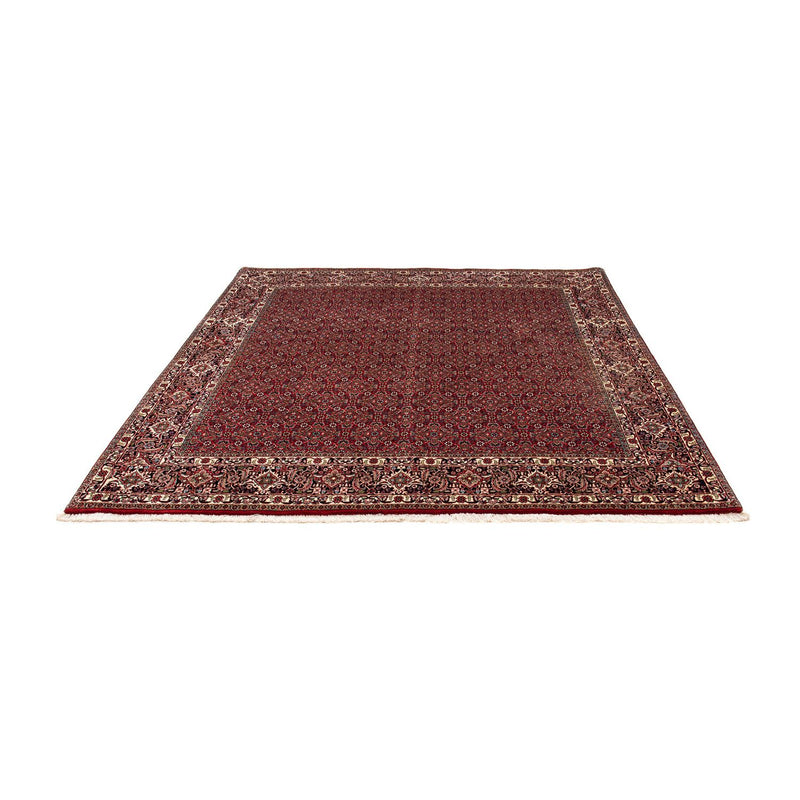 Persisk tæppe - Bijar firkantet  - 205 x 205 cm - mørkerød