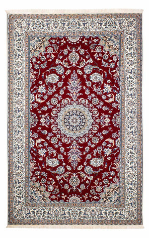 Persisk tæppe - Nain - Premium - 242 x 158 cm - mørkerød