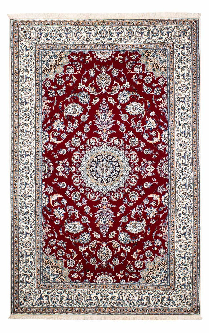Persisk tæppe - Nain - Premium - 242 x 158 cm - mørkerød