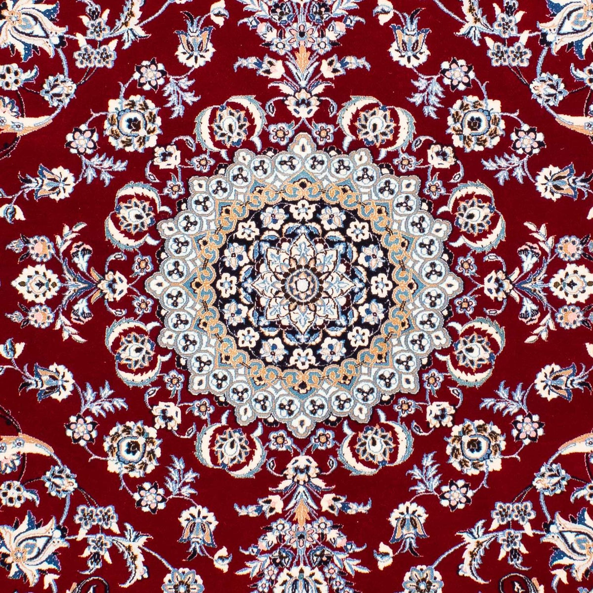 Persisk tæppe - Nain - Premium - 242 x 158 cm - mørkerød