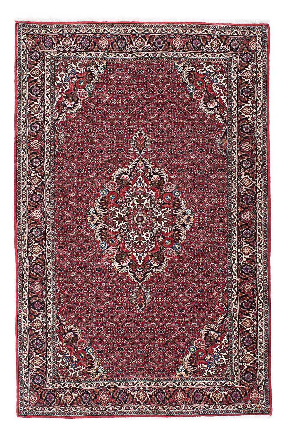 Persisk tæppe - Bijar - 211 x 132 cm - rød