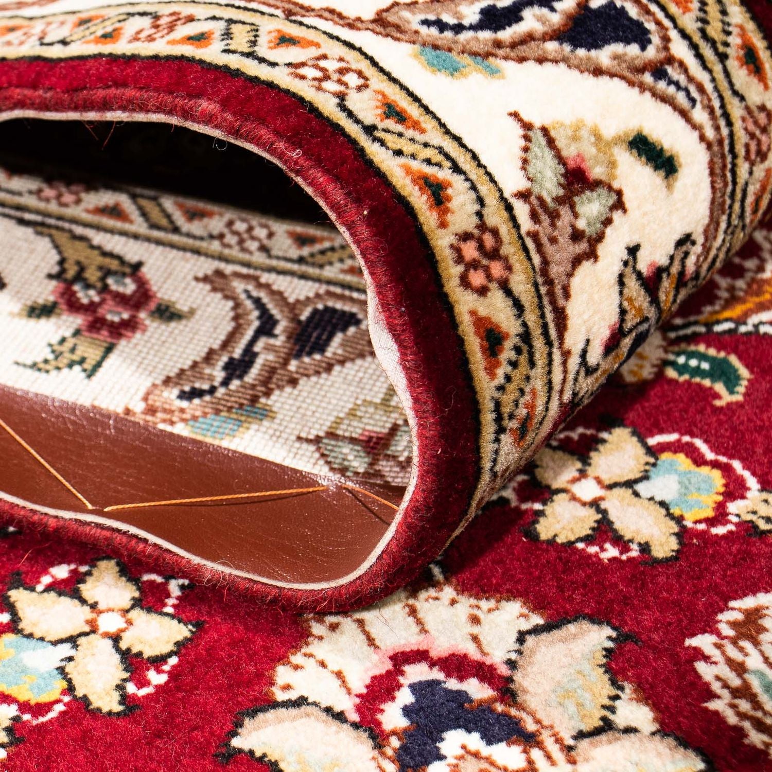 Løber Persisk tæppe - Tabriz - Royal - 317 x 88 cm - mørkerød