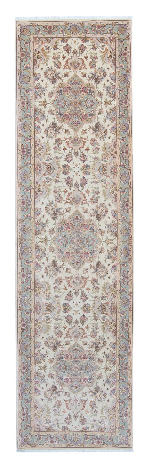 Løber Persisk tæppe - Tabriz - Royal - 360 x 90 cm - beige