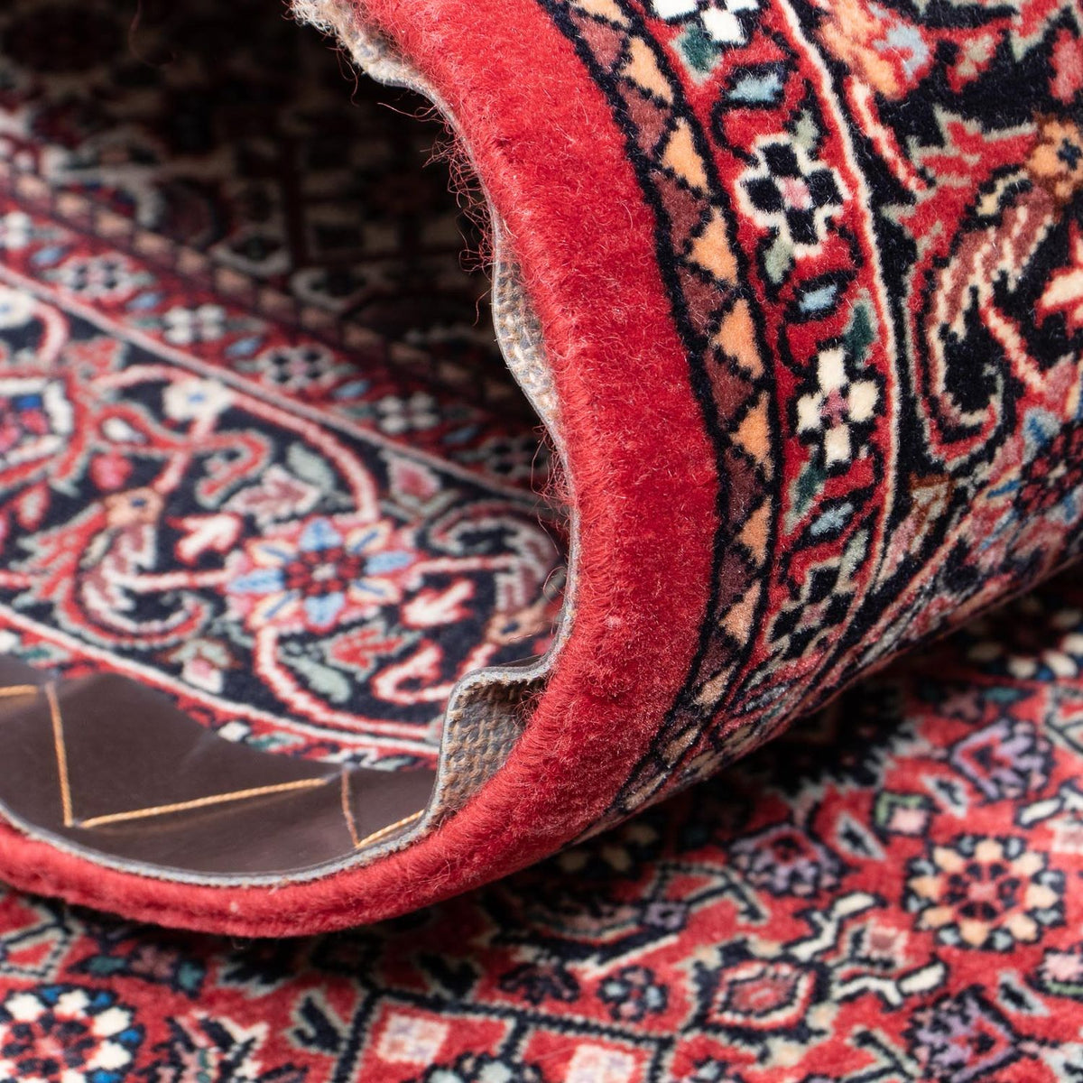 Løber Persisk tæppe - Bijar - 346 x 82 cm - mørkerød