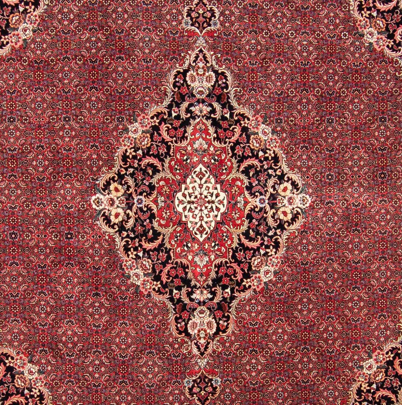 Persisk tæppe - Bijar firkantet  - 253 x 253 cm - mørkerød