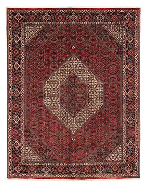 Persisk tæppe - Bijar - 261 x 206 cm - mørkerød