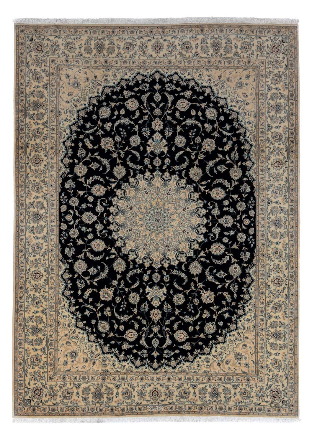 Persisk tæppe - Nain - Royal - 344 x 250 cm - sort