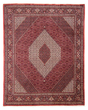 Persisk tæppe - Bijar - 314 x 253 cm - mørkerød