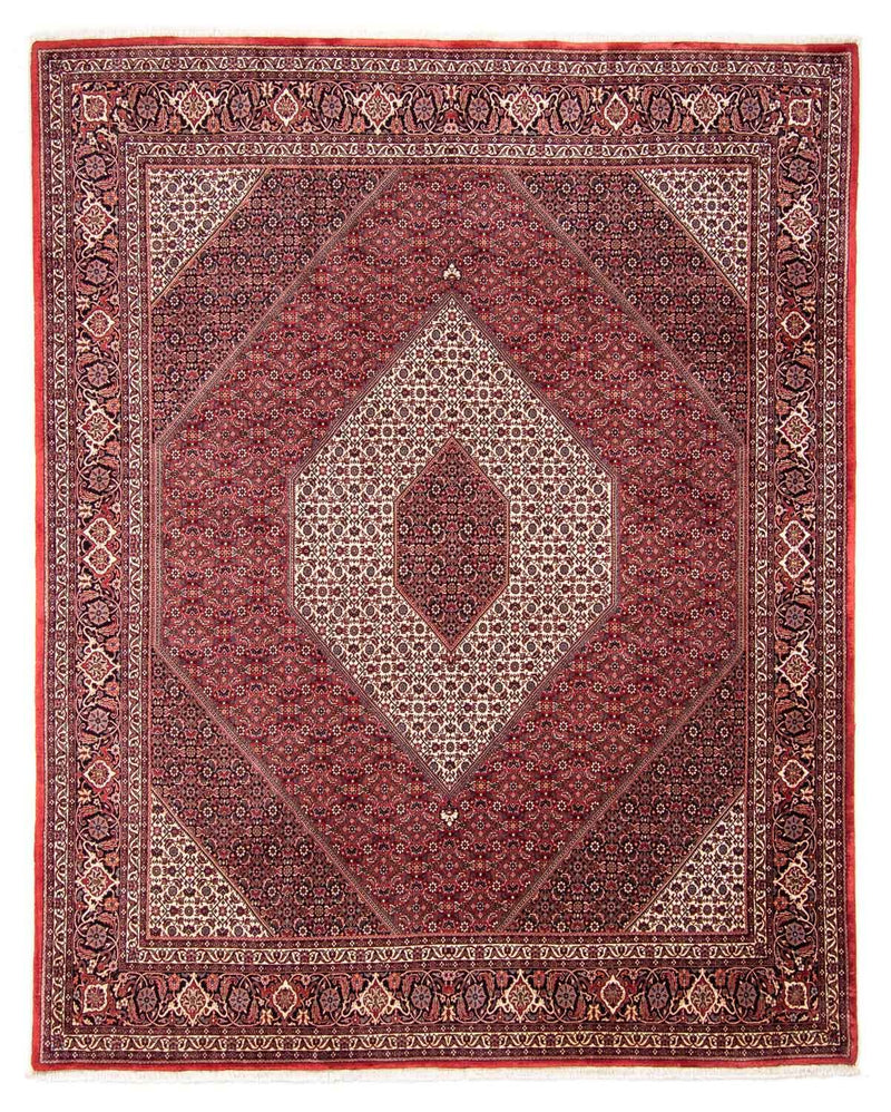 Persisk tæppe - Bijar - 314 x 253 cm - mørkerød