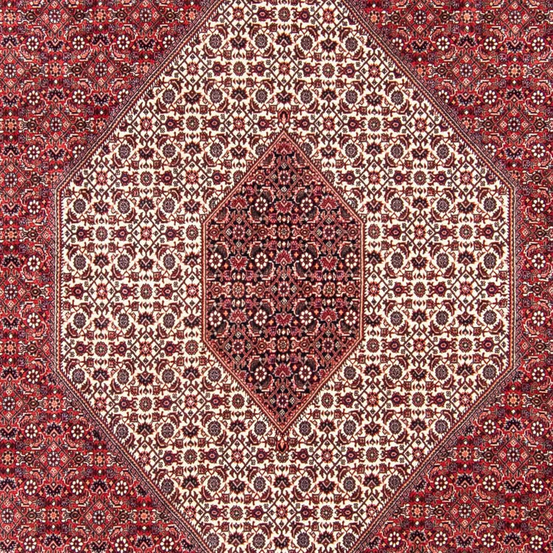 Persisk tæppe - Bijar - 314 x 253 cm - mørkerød