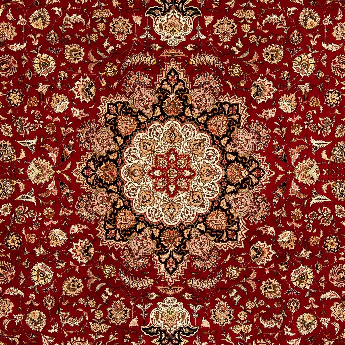 Persisk tæppe - Tabriz - Royal - 342 x 251 cm - mørkerød