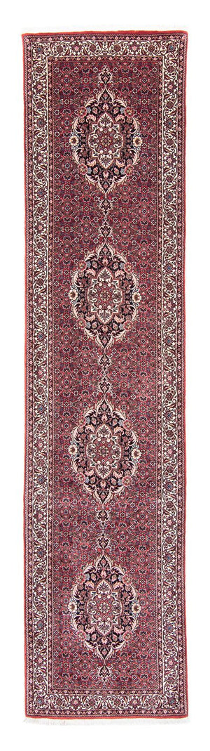 Løber Persisk tæppe - Bijar - 363 x 83 cm - mørkerød