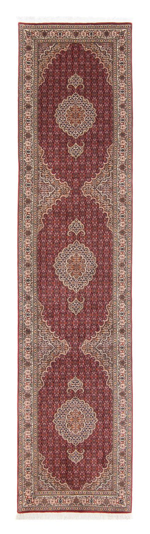Løber Persisk tæppe - Tabriz - 351 x 83 cm - mørkerød