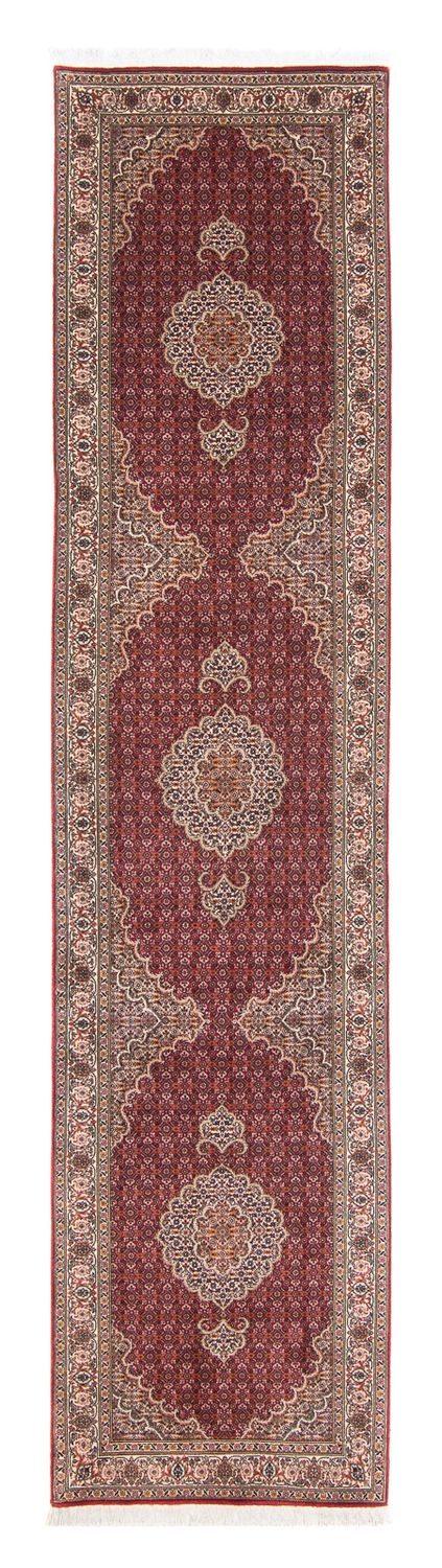 Løber Persisk tæppe - Tabriz - 351 x 83 cm - mørkerød