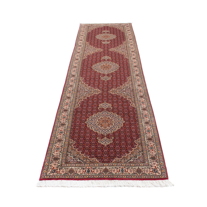 Løber Persisk tæppe - Tabriz - 351 x 83 cm - mørkerød