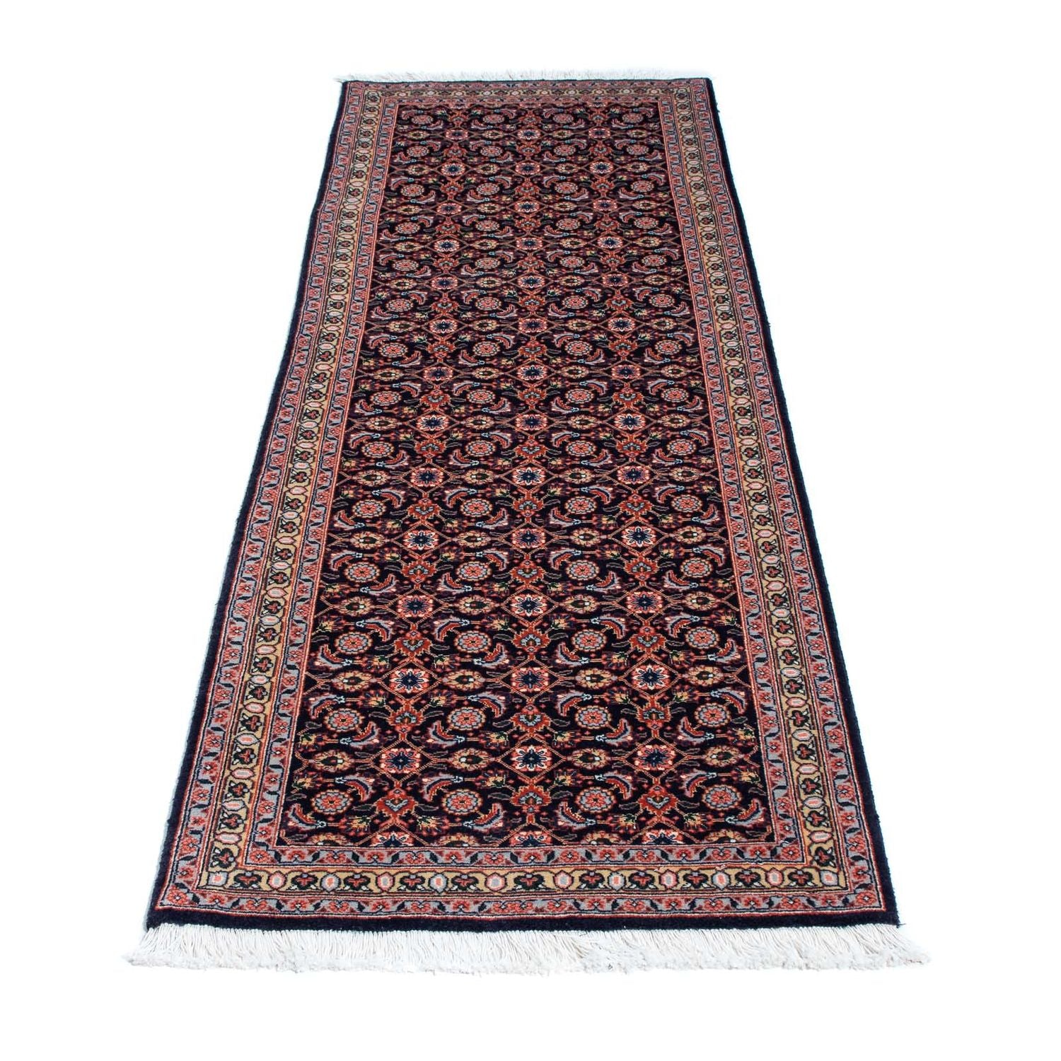 Løber Persisk tæppe - Tabriz - 210 x 75 cm - mørkeblå